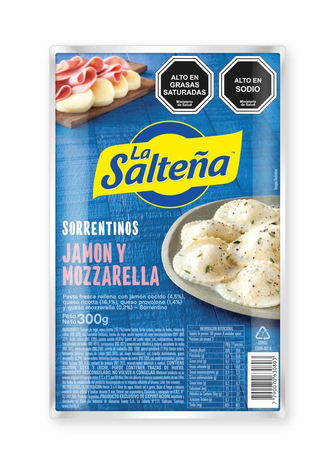 Sorrentinos Jamón y Mozzarella La Salteña 300 g